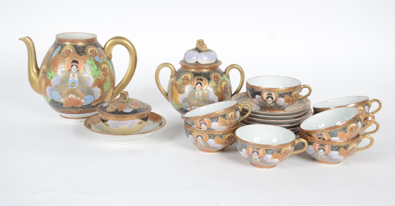 Serviço de chá de porcelana oriental decorados ao gosto Satzuma... - foto 7 de 11