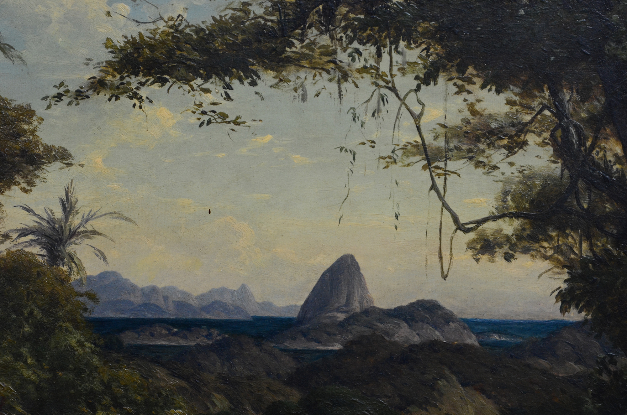 Henri Nicolas Vinet (1817-1876), Vista da Baia de Guanabara com o morro do Pão de Açúcar,  Rio de Janeiro, - foto 1 de 3