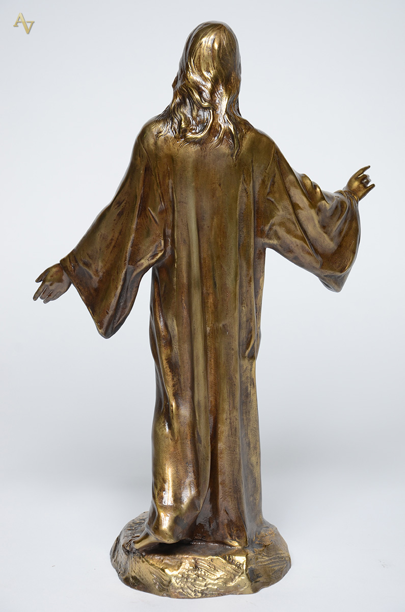 SAGRADO CORAÇÃO DE JESUS - Escultura em bronze, assinada P. GASQ... - foto 2 de 3