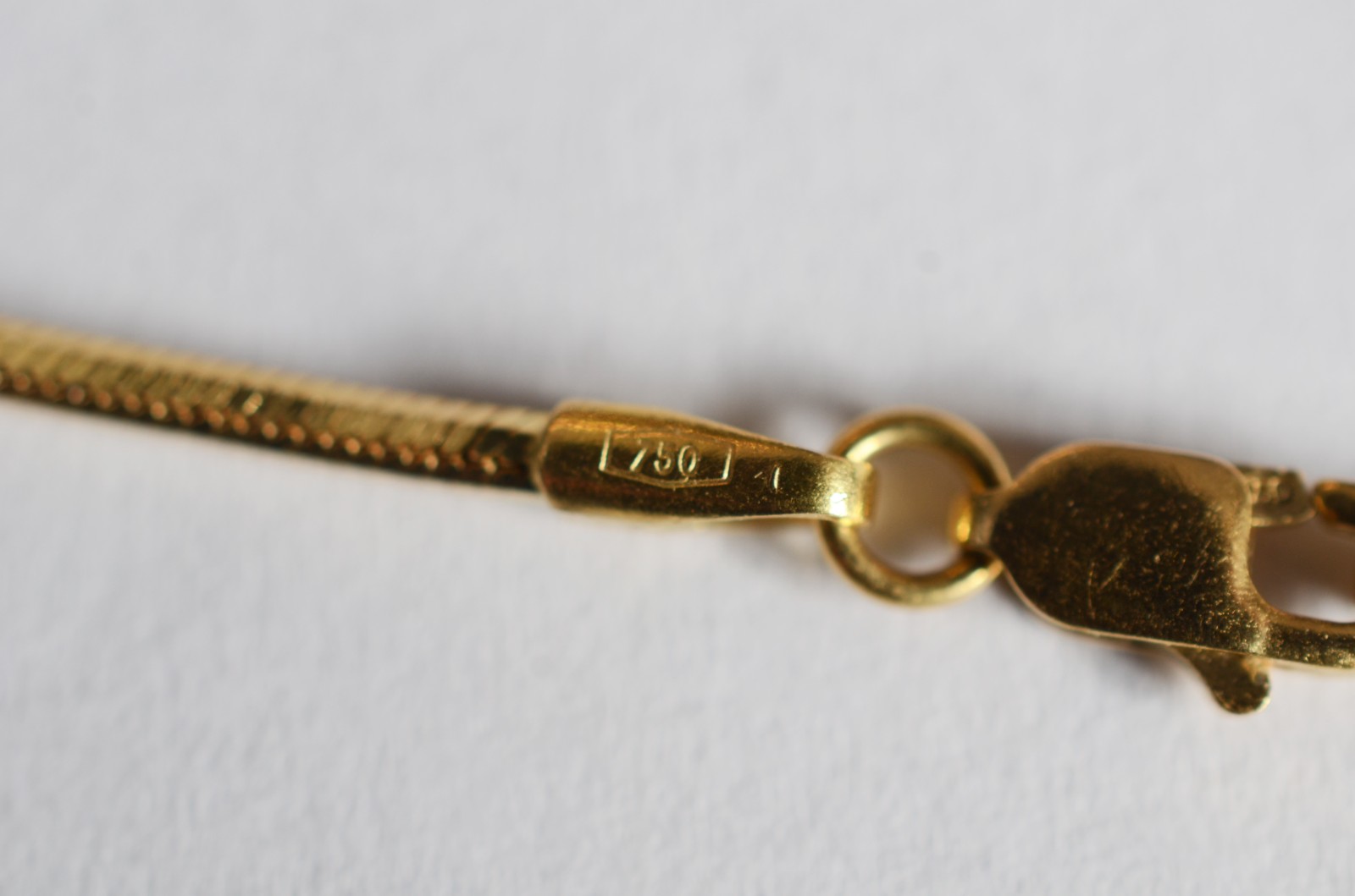 Colar de ouro 18 k, contraste 750 modelo rabo de rato com pingente de... - foto 4 de 7