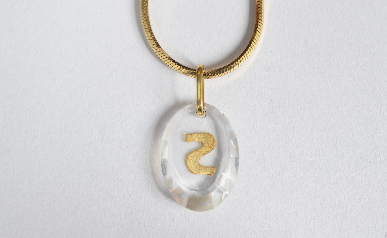 Colar de ouro 18 k, contraste 750 modelo rabo de rato com pingente de... - foto 3 de 7