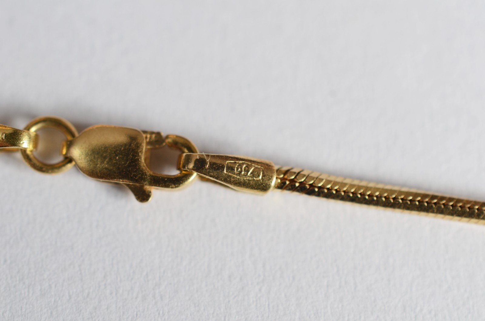 Colar de ouro 18 k, contraste 750 modelo rabo de rato com pingente de... - foto 7 de 7