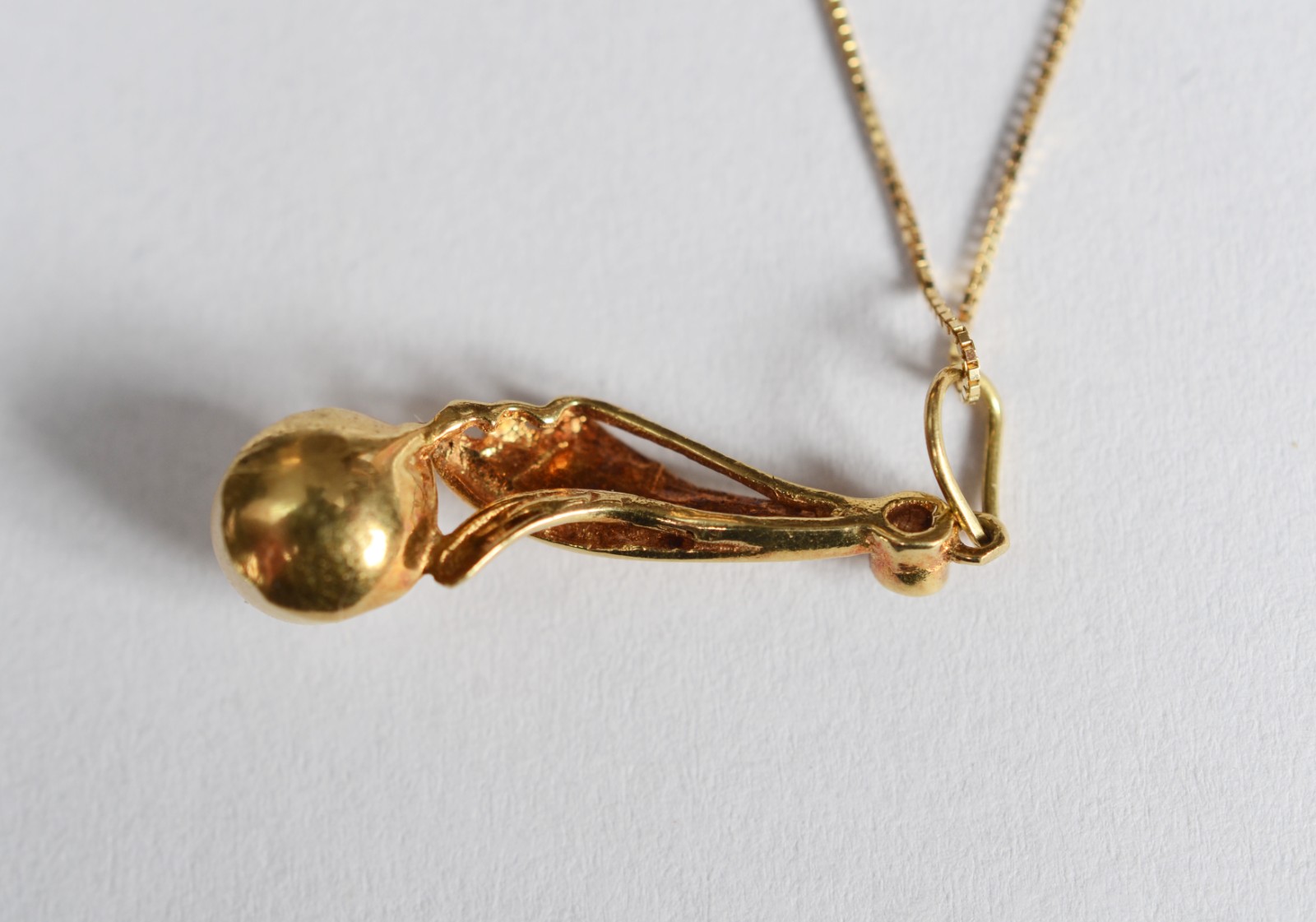 Colar de ouro 18 k, contraste 750 com pingente perola. (Por motivos... - foto 6 de 6