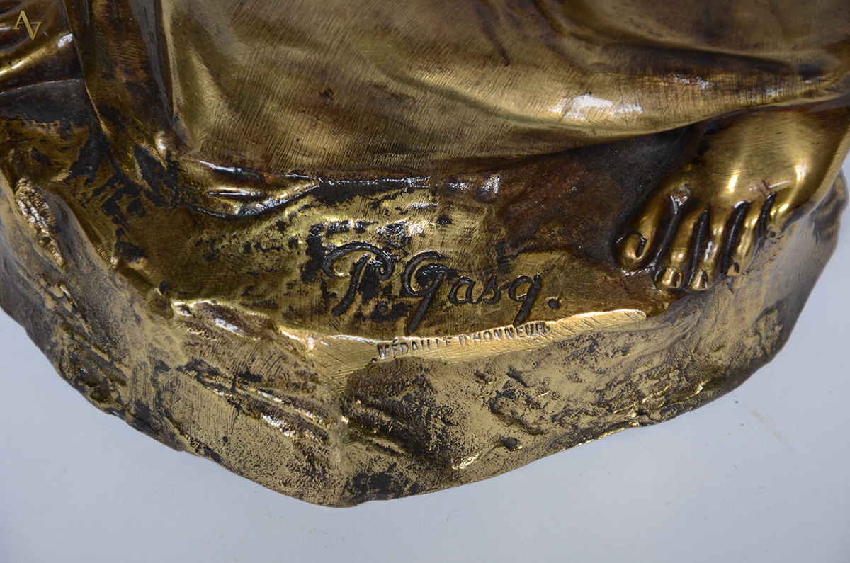 SAGRADO CORAÇÃO DE JESUS - Escultura em bronze, assinada P. GASQ... - foto 3 de 3