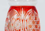 Bomboniere de cristal argentino double vermelho... - Bomboniere de cristal argentino double vermelho lapidado 