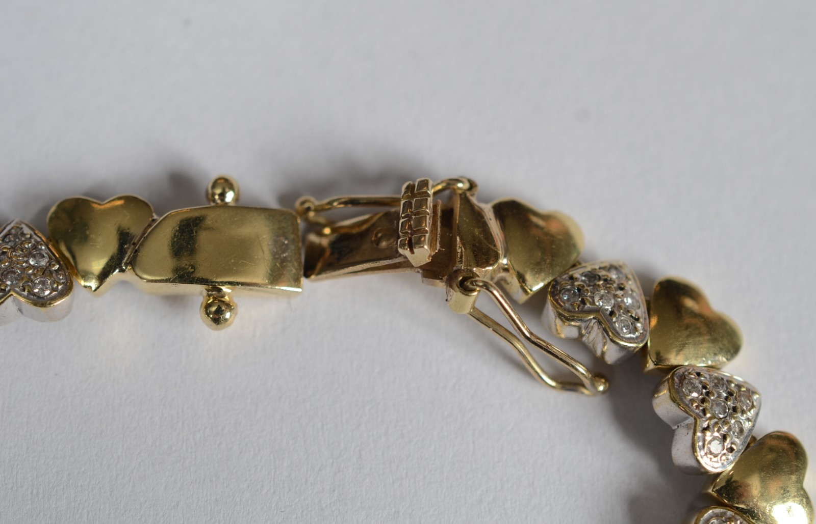 Pulseira de ouro 18 k e ouro branco, contraste 750 cravejado com... - foto 5 de 6