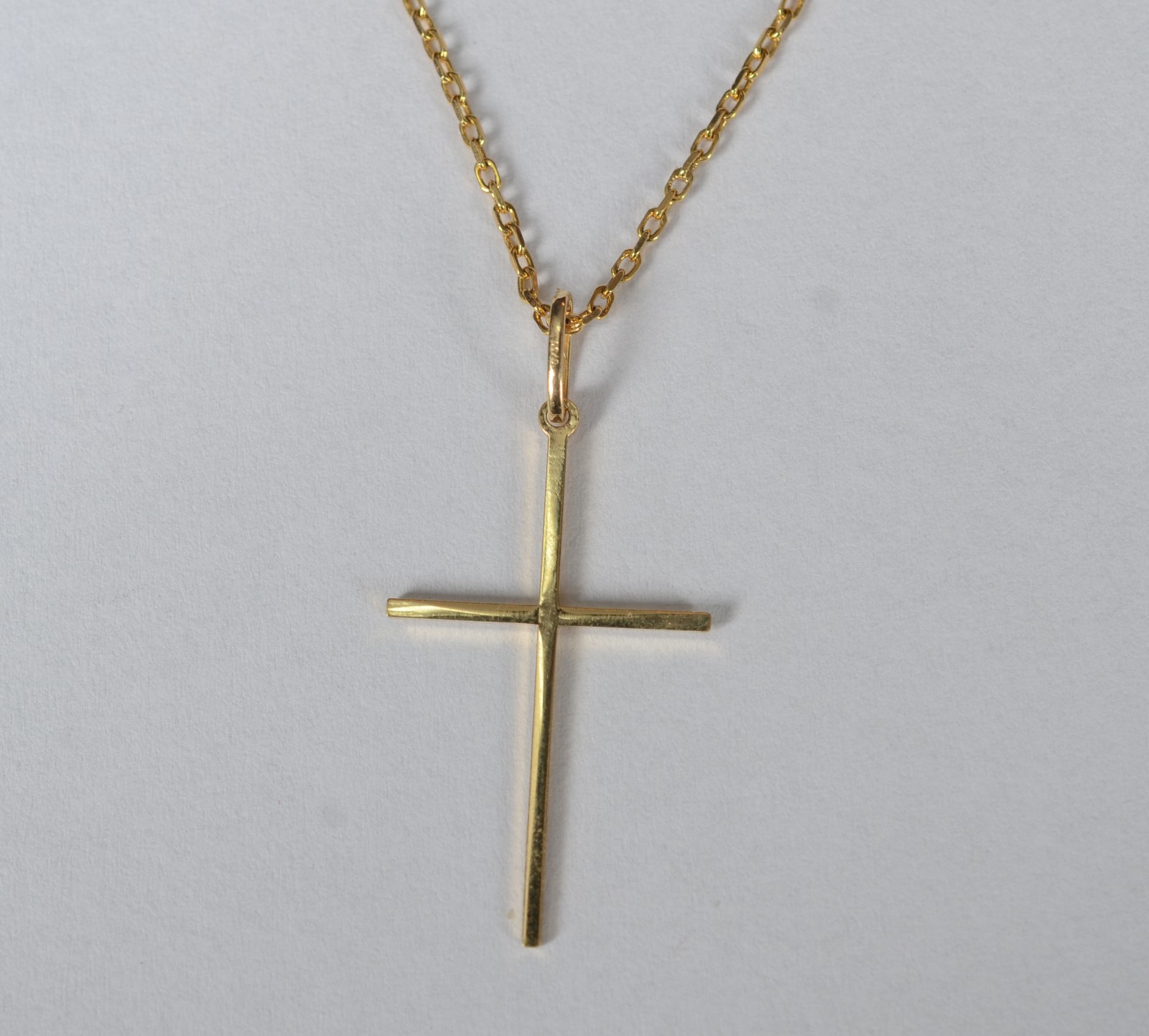 Cordão masculino de ouro 18 k, contraste 750 com crucifixo. (Por... - foto 1 de 6