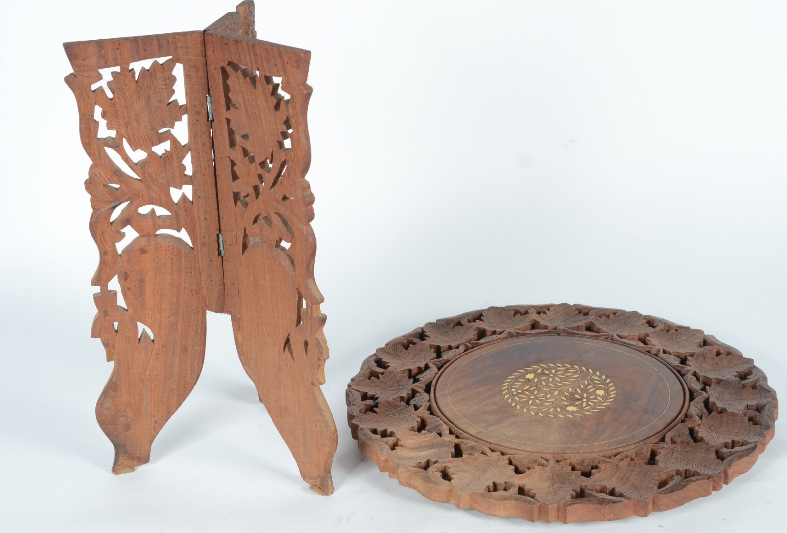 Mesa indiana de madeira nobre com detalhes em marfim, detalhes... - foto 4 de 7