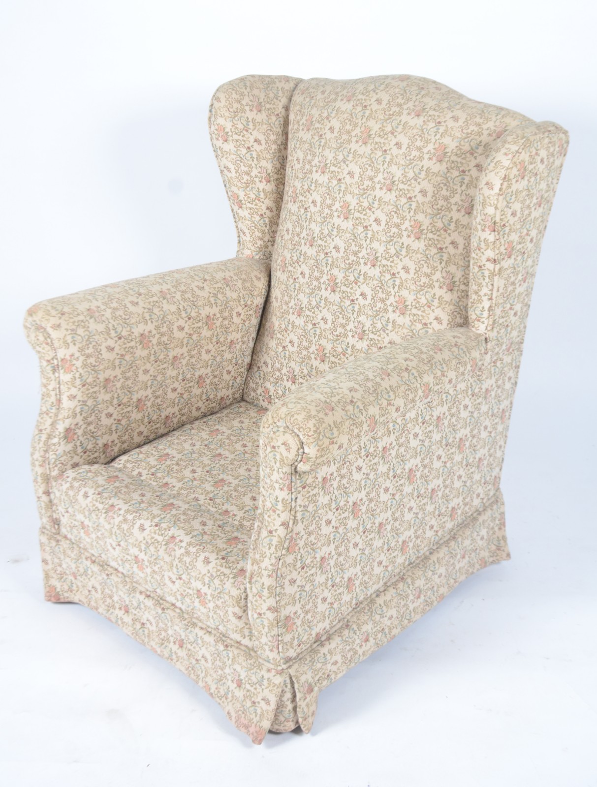 Bergere estofada e forrado com tecido floral. (tecido sujo com... - foto 2 de 5