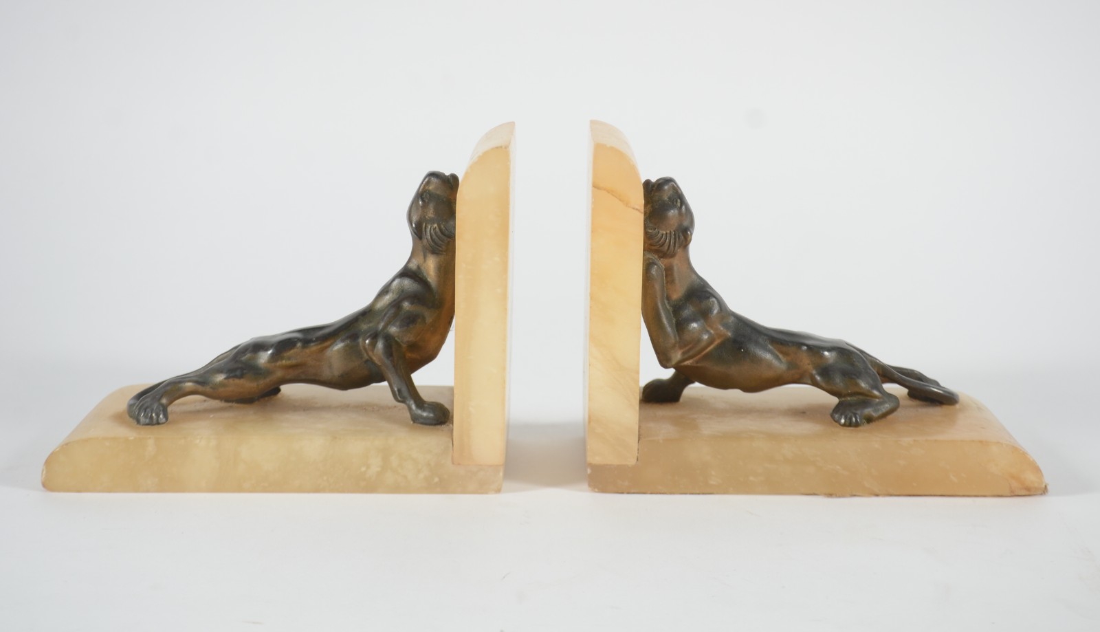 Par de serre livres de petit bronze na forma de animais, bases de... - foto 1 de 8