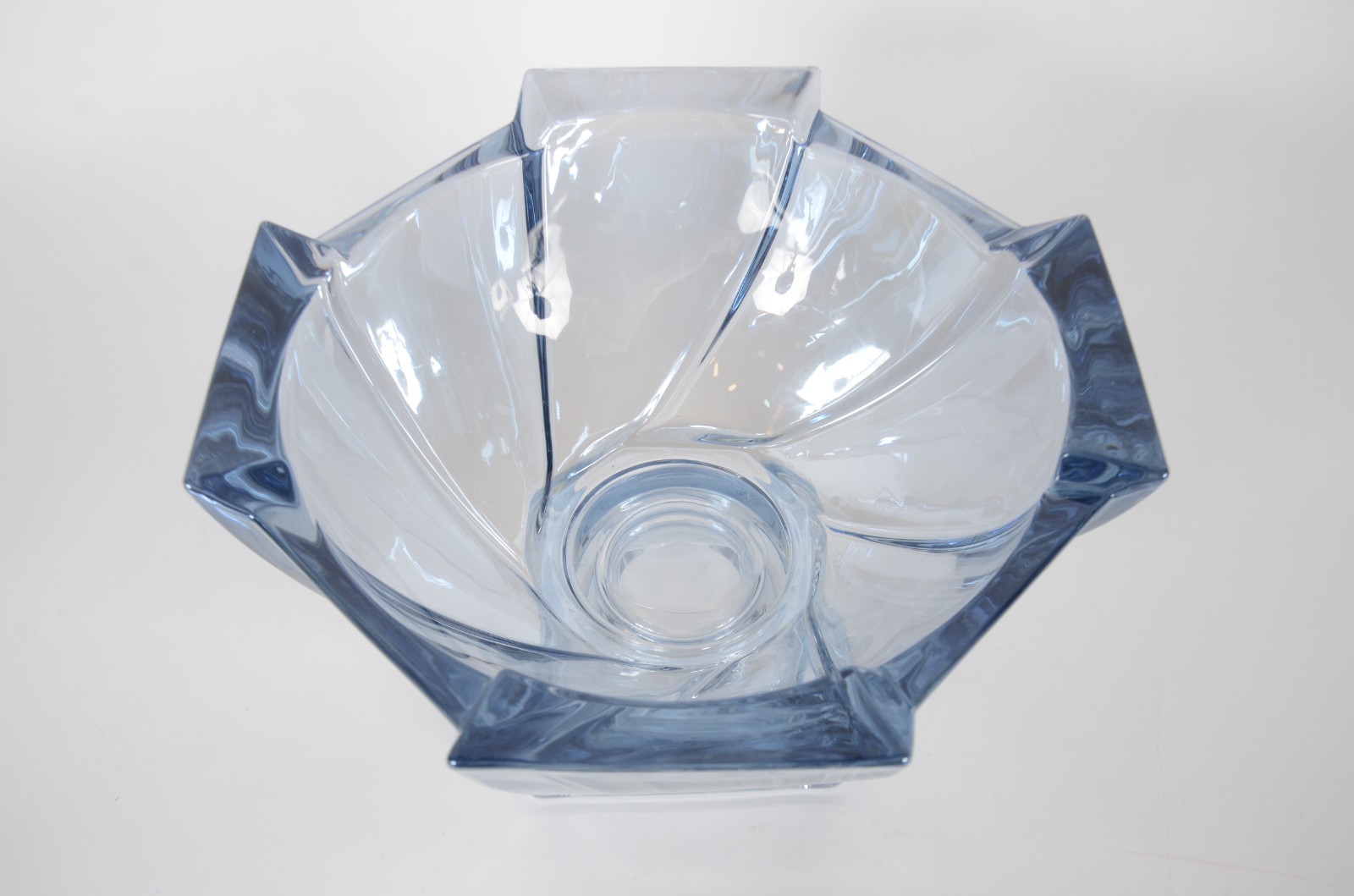 Fruteira em demi cristal na cor azul. - foto 4 de 5