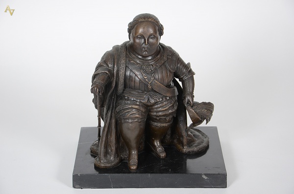 BOTERO - Escultura de bronze com base de mármore representando Luiz... - foto 1 de 4