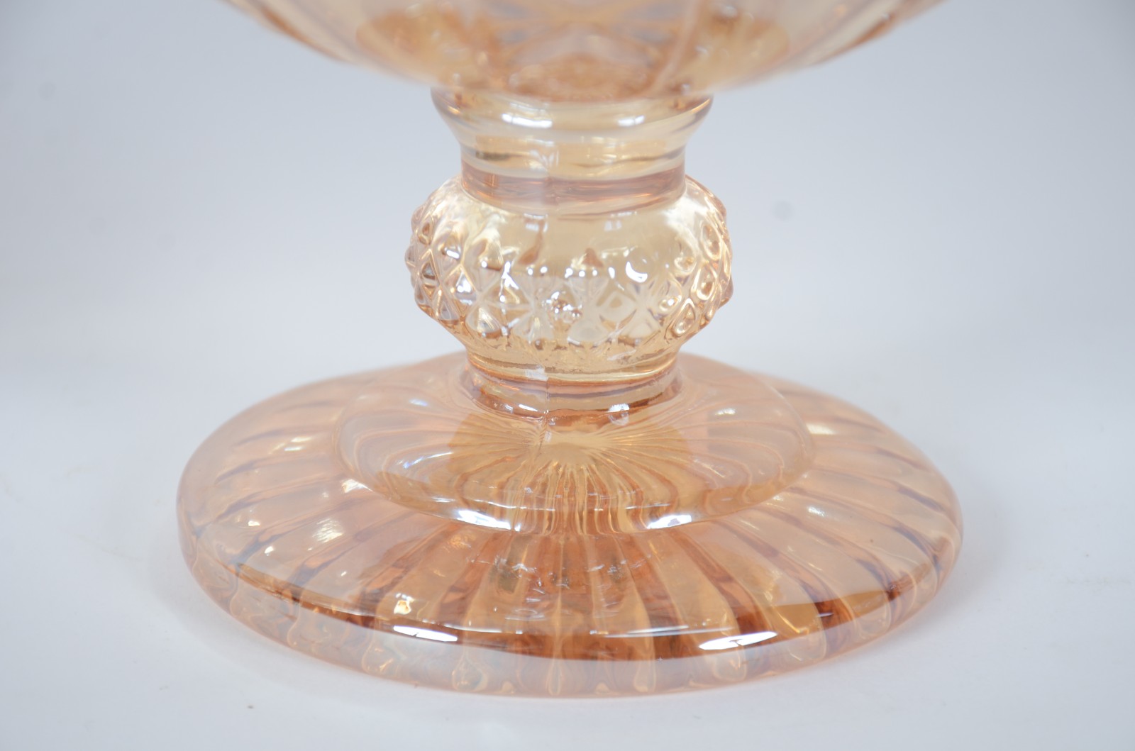 Par de compoteiras de vidro decorativo "casca de cebola". - foto 4 de 8