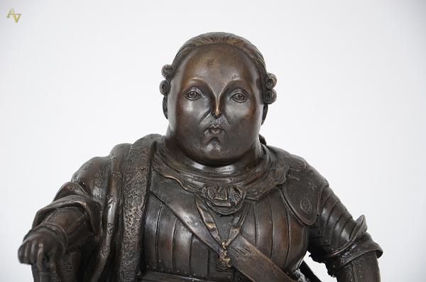 BOTERO - Escultura de bronze com base de mármore representando Luiz... - foto 2 de 4