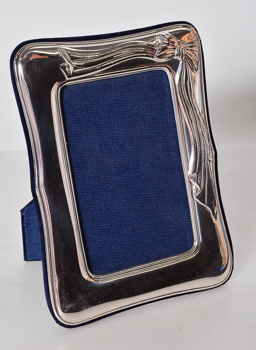 Porta retrato de prata italiana Sterling 925 mls, med.ext.22 x 16 cm