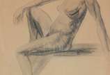 Manoel Santiago (1897-1987), Nú feminino - Desenho a crayon. Datado 1931.