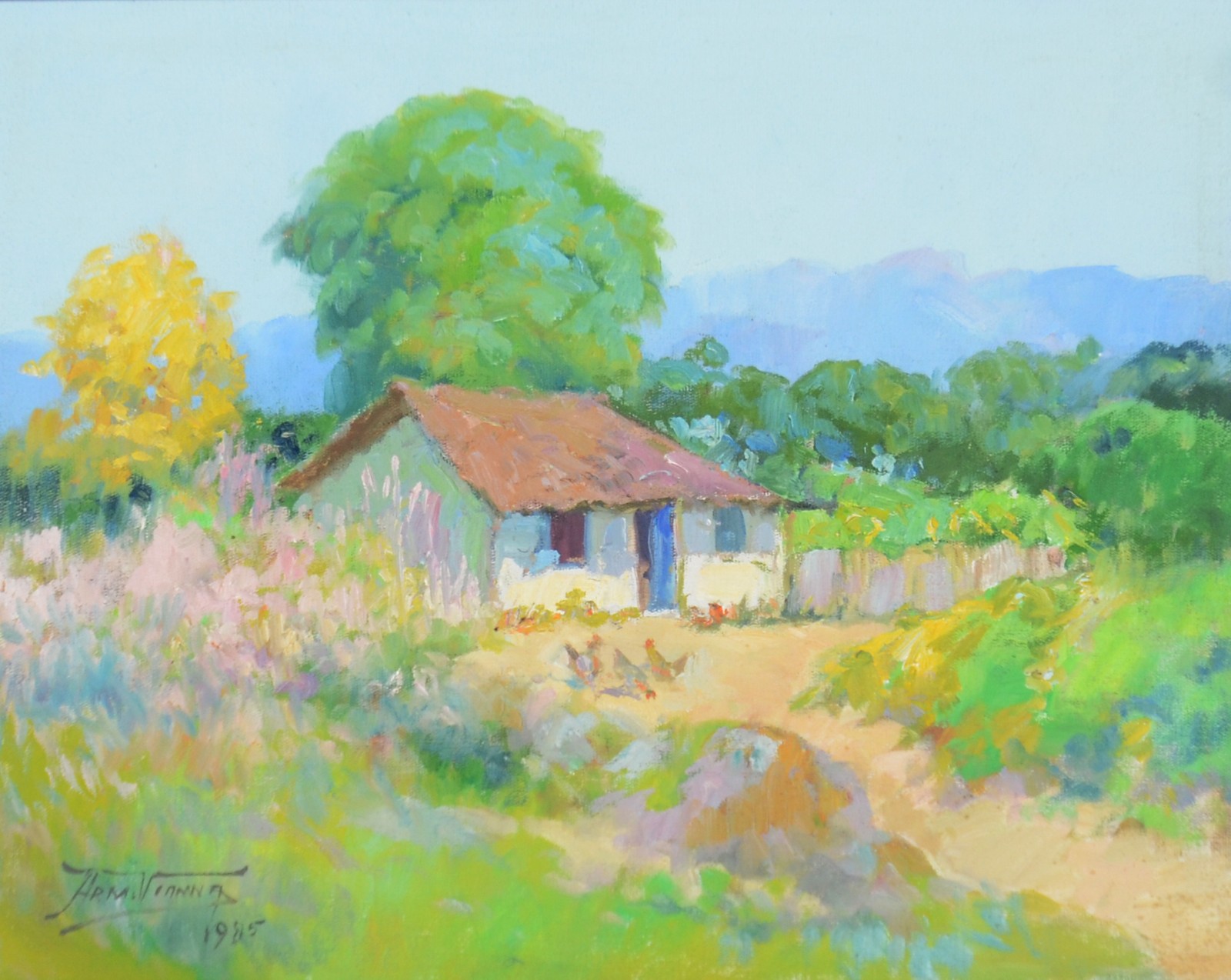 Armando Vianna (1897-1992), Paisagem com casa e galinhas - foto 1 de 5