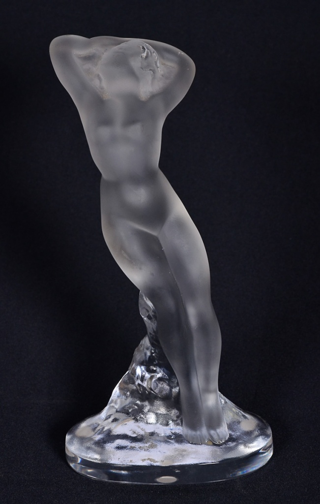 LALIQUE - Estaueta de cristal frances repres. Nú feminino, assinada...