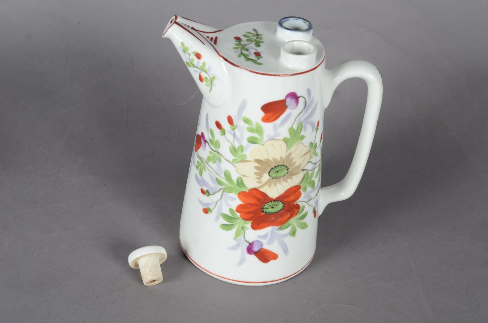 Seis peças diversas de porcelana, sendo: jarra francesa "Appareil à... - foto 5 de 11