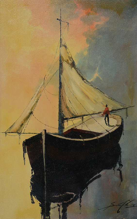 SANSÃO PEREIRA (1926 - 2014) - Marinha - ost - 110 x 78 - foto 2 de 3