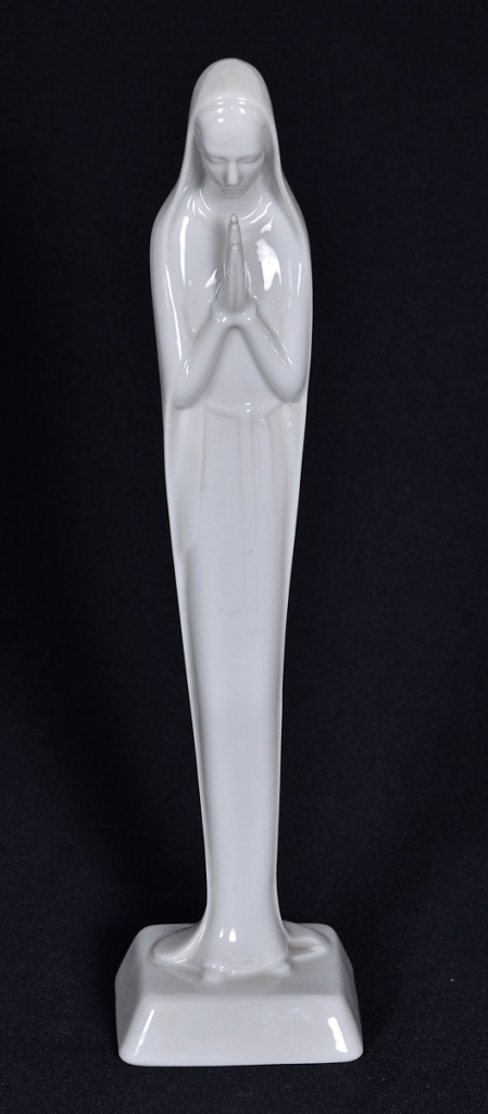 ROZENTHAL - Estatueta de porcelana alemã repres. Virgem, alt.27 cm.