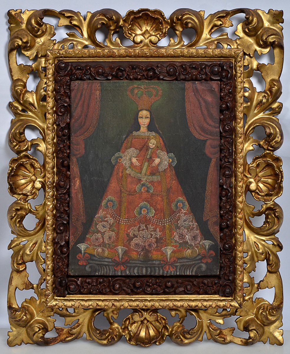 ESCOLA CUZQUENHA - Nossa Senhora com menino - ost - med.externa 56 x...