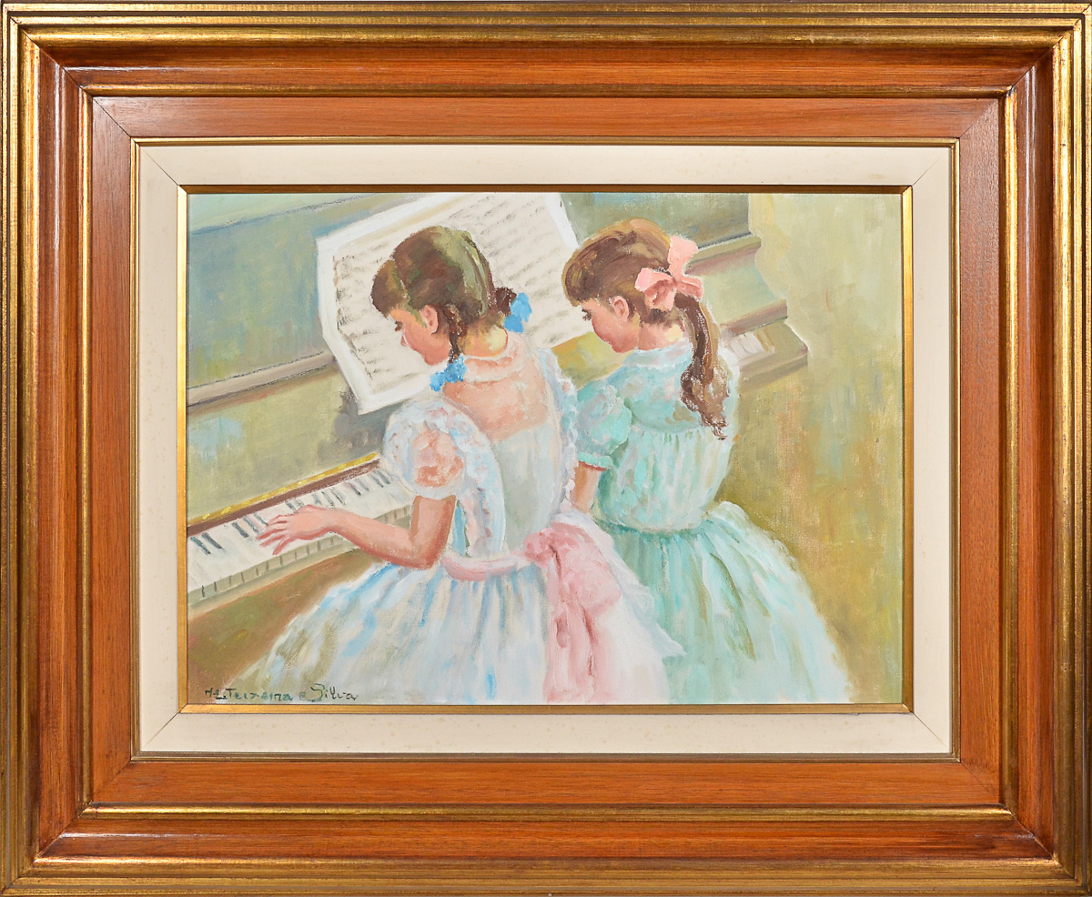 MARIA LUIZA TEIXEIRA E SILVA - Meninas ao piano - ost - 46 x 65