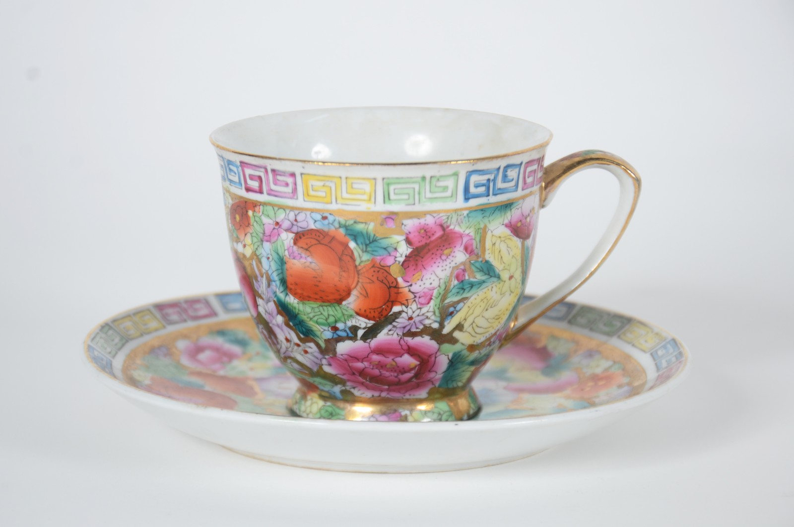 Serviço de chá de porcelana chinesa, decoração floral em policromia... - foto 2 de 8
