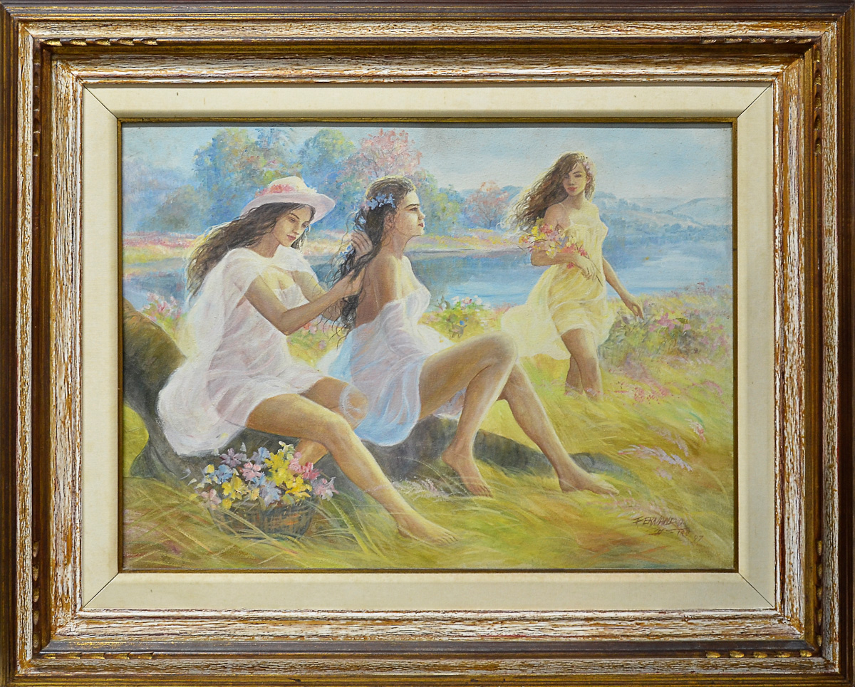 FERNANDO CASTRO - Mulher com flores - ost - 60 x 80
