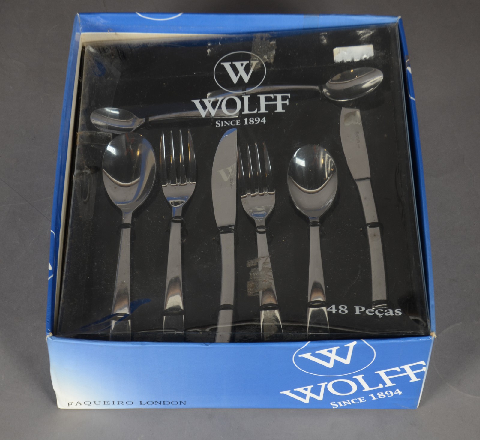 Faqueiro de inox Wolff, modelo "London", composto de: 6 colheres, 6... - foto 3 de 5