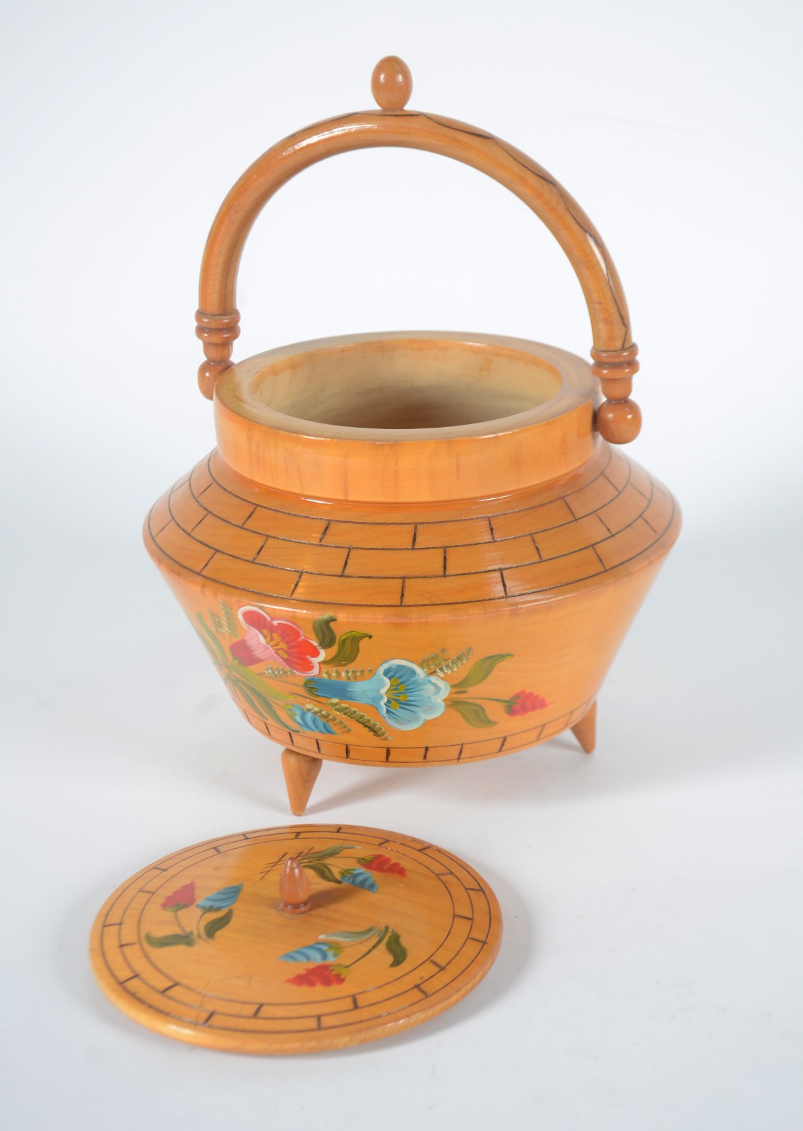Conjunto de saladeira de madeira com 6 bowls e farinheira com... - foto 2 de 9