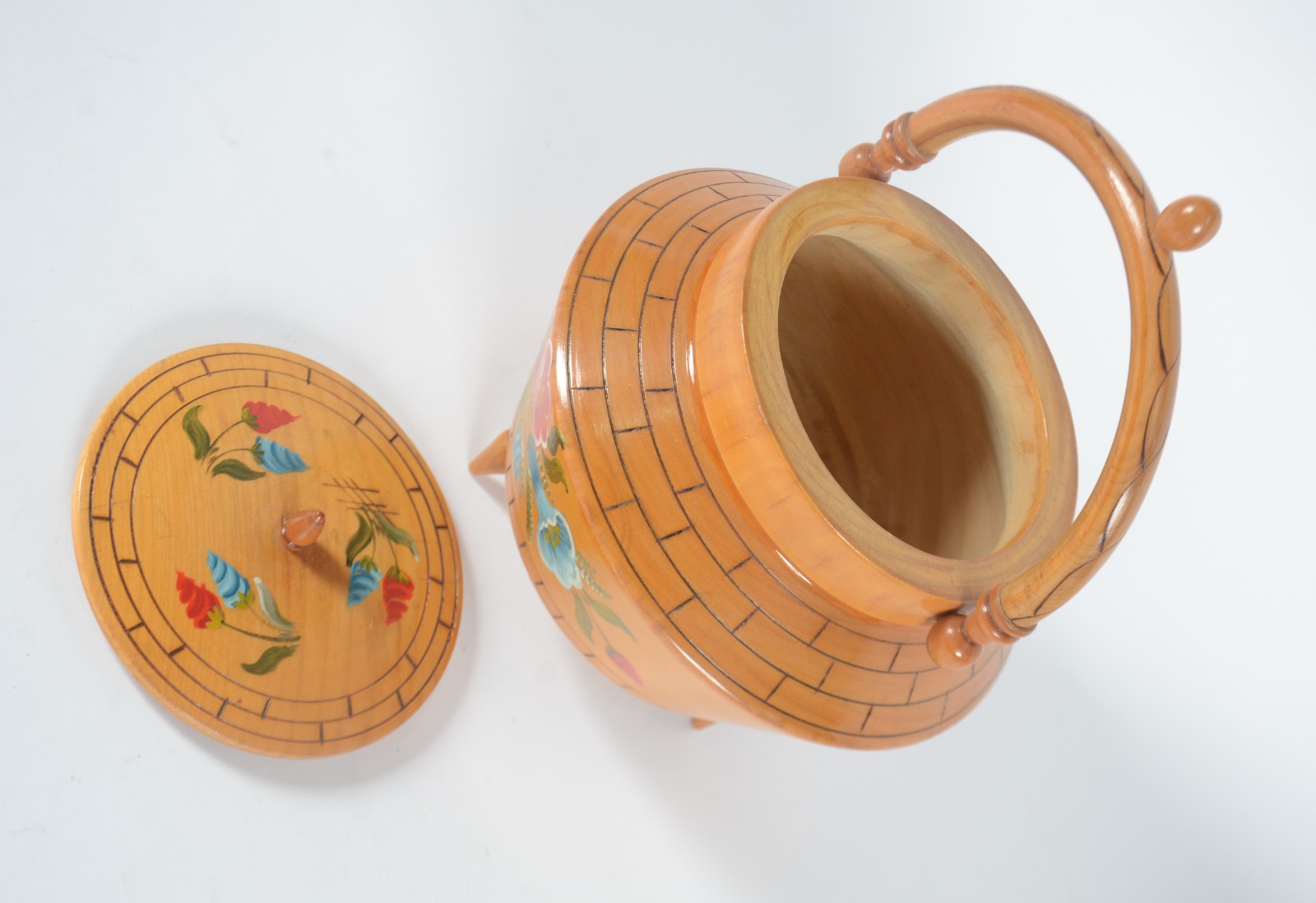 Conjunto de saladeira de madeira com 6 bowls e farinheira com... - foto 3 de 9