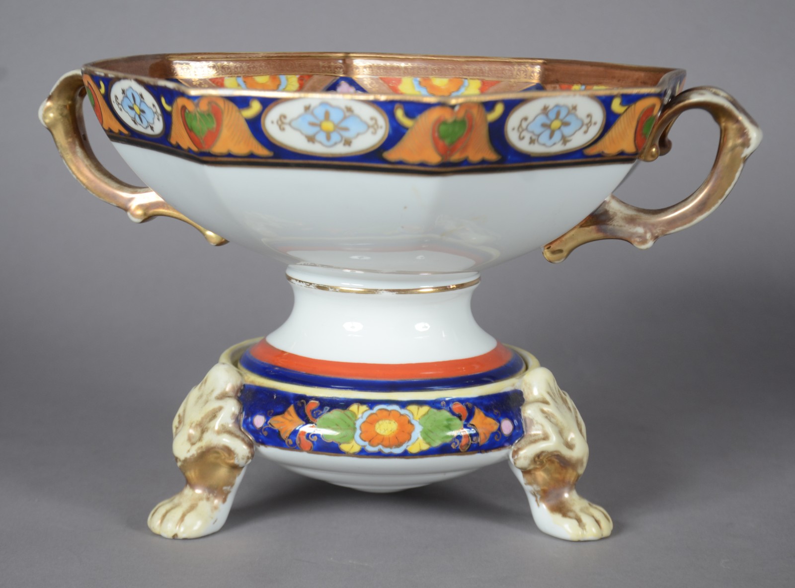 Fruteira com alças de porcelana japonesa Noritake, feitio oitavado... - foto 1 de 9