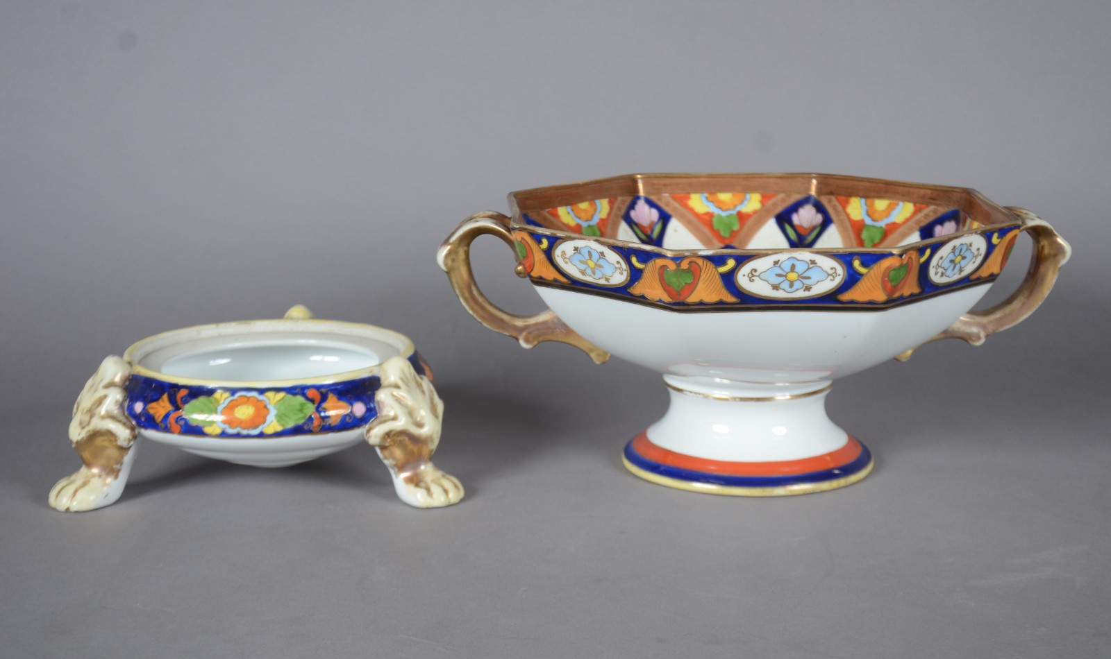 Fruteira com alças de porcelana japonesa Noritake, feitio oitavado... - foto 7 de 9