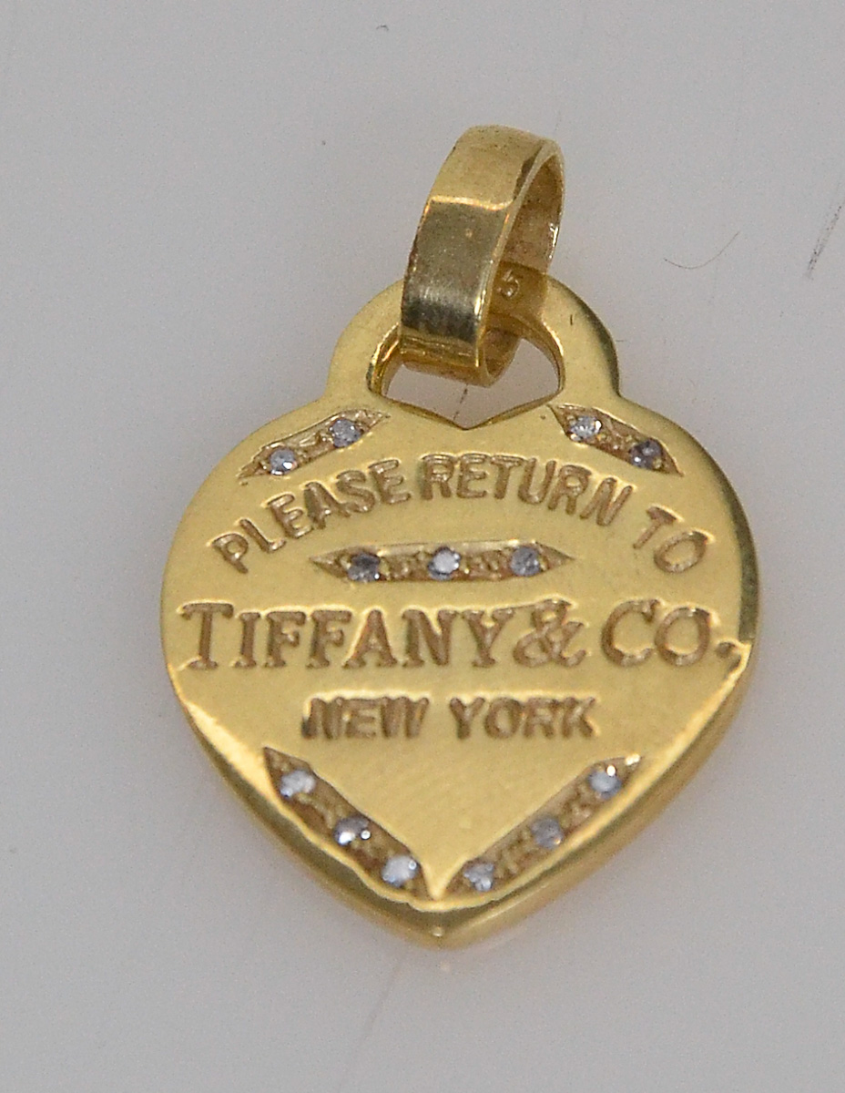 Pendente "Tiffany & Co" - New York, prata espessurada a ouro...
