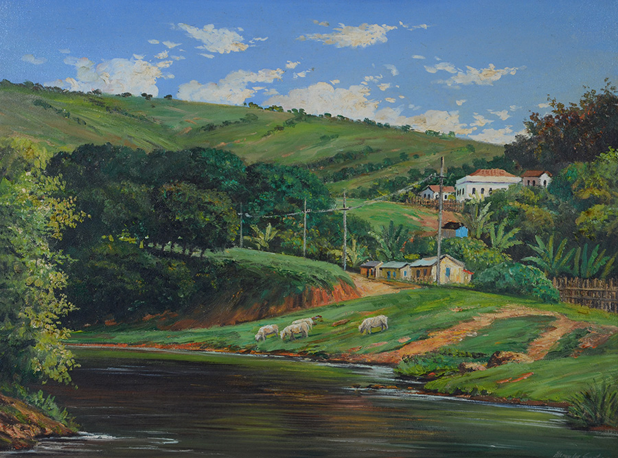ALEXANDRE SANTIAGO (1968) - Paisagem rural - ost - 60 x 80 - foto 2 de 3