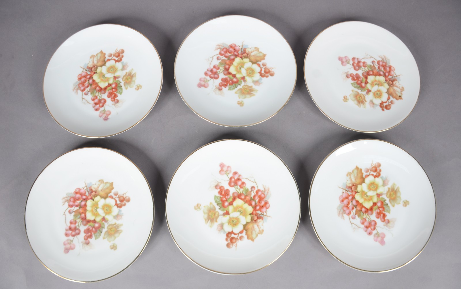 Seis pratinhos de sobremesa de porcelana alemã da Bavaria decoração... - foto 1 de 4