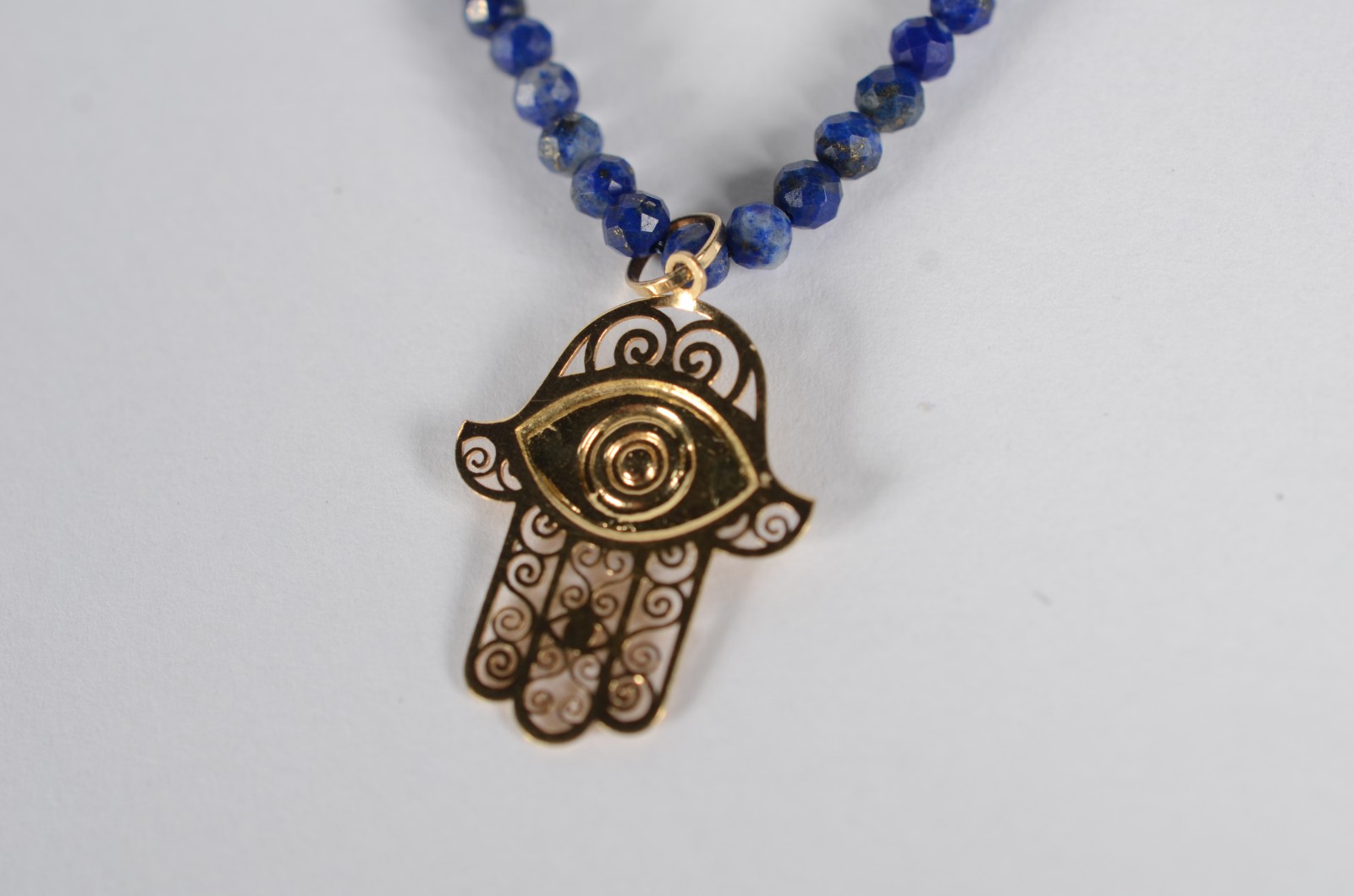 Colar lápis lazuli lapidadas , fecho de ouro 18 k., contraste 750... - foto 2 de 8