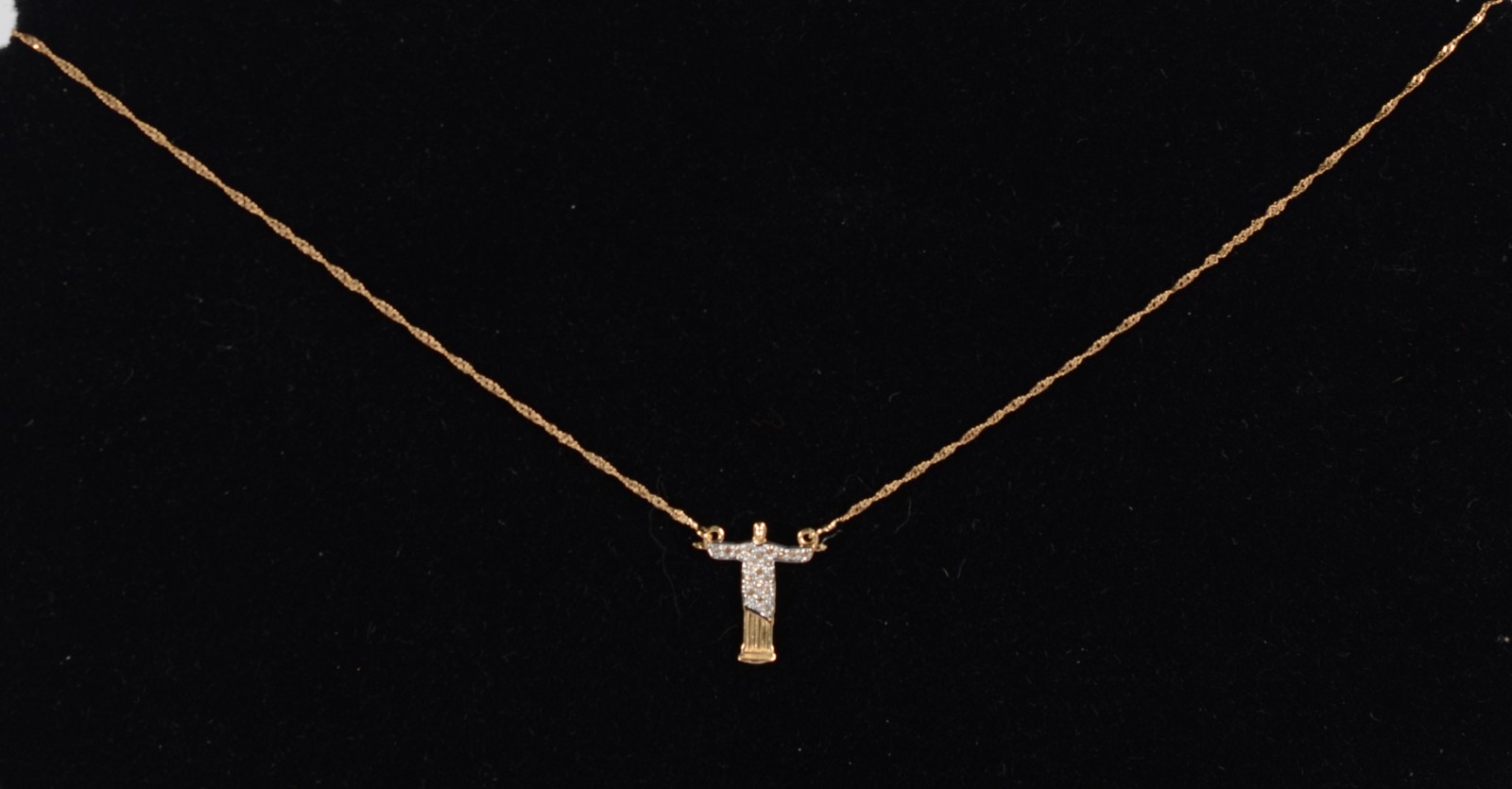 Colar com pendente de ouro 18 k., contraste 750 feitio torcido com... - foto 6 de 7