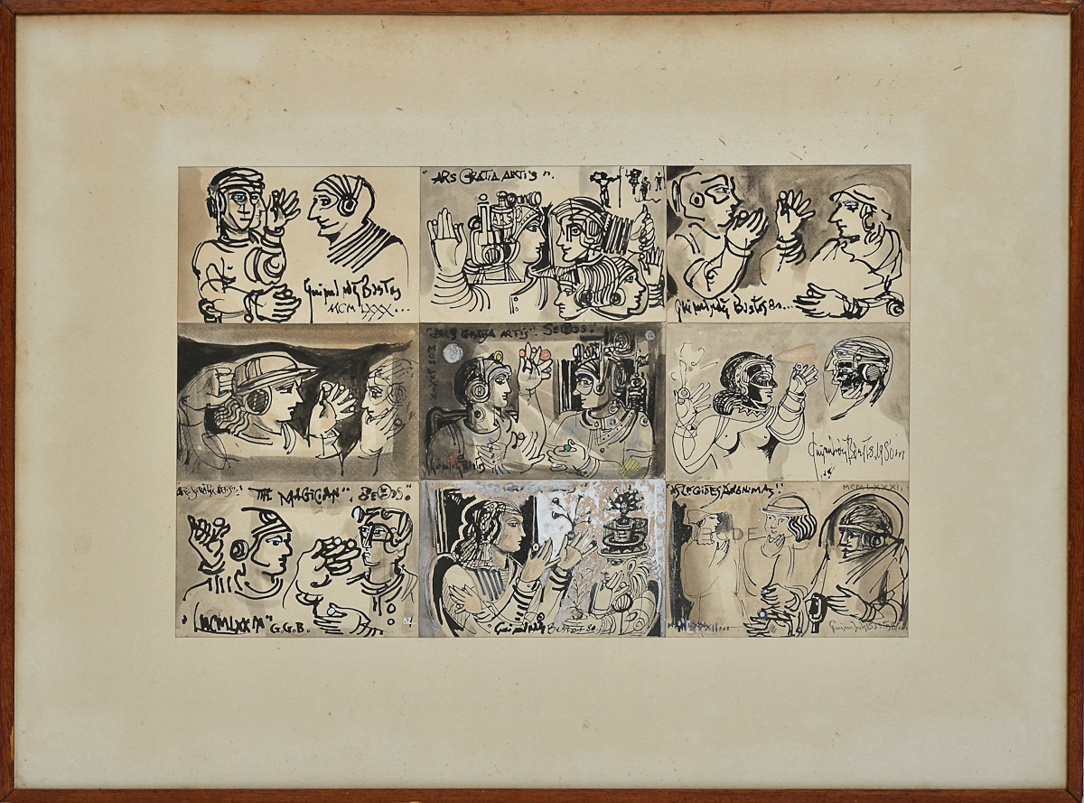 GGB - figuras - tecnica mista, dat.1982 - 30 x 45