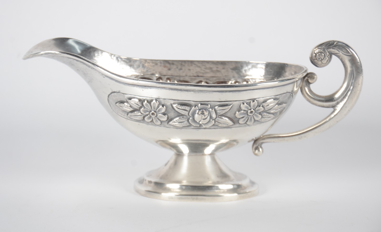 Molheira de prata mexicana Sterling com grega floral em relevo. - foto 1 de 6