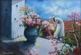 Manoel Costa (1943), Florista - Óleo sobre tela.