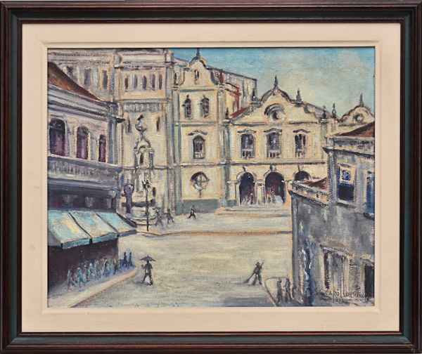 S.CAROLLO - Paisagem com casario - dat.1938 - ost - 40 x 50