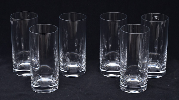 Seis copos de cristal liso para long drink.