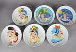 Chica Boom - Seis pratos de porcelana Germer co... - Chica Boom - Seis pratos de porcelana Germer comemorativos do centenário da artista Carmem Miranda, design Alberto Camarero, datado 2007.