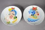 Chica Boom - Seis pratos de porcelana Germer co... - Chica Boom - Seis pratos de porcelana Germer comemorativos do centenário da artista Carmem Miranda, design Alberto Camarero, datado 2007.