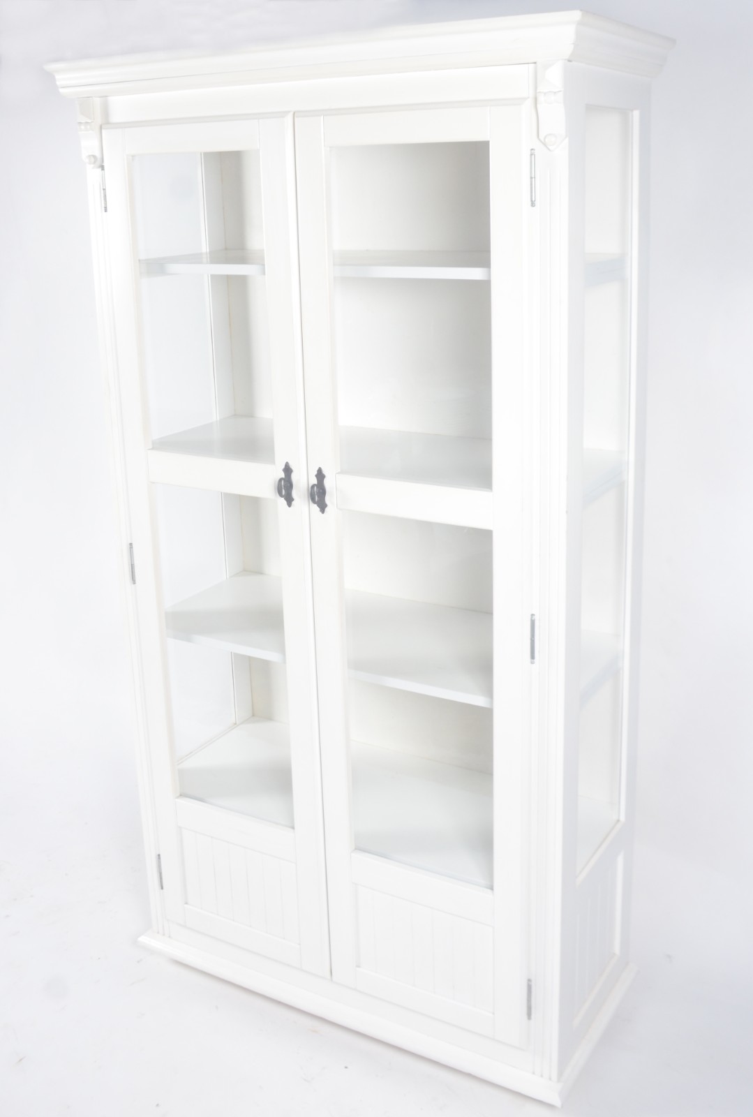 Móvel vitrine de madeira pintada de branco, 2 portas com vidro e... - foto 1 de 4