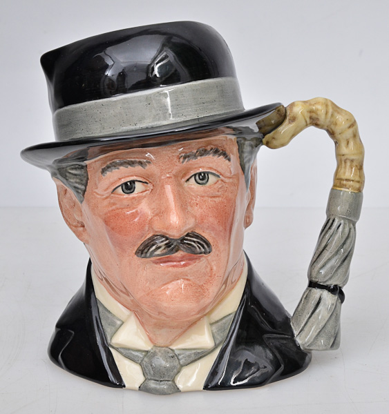 ROYAL DOULTON - Caneca de faiança inglesa policromada, repres. City...