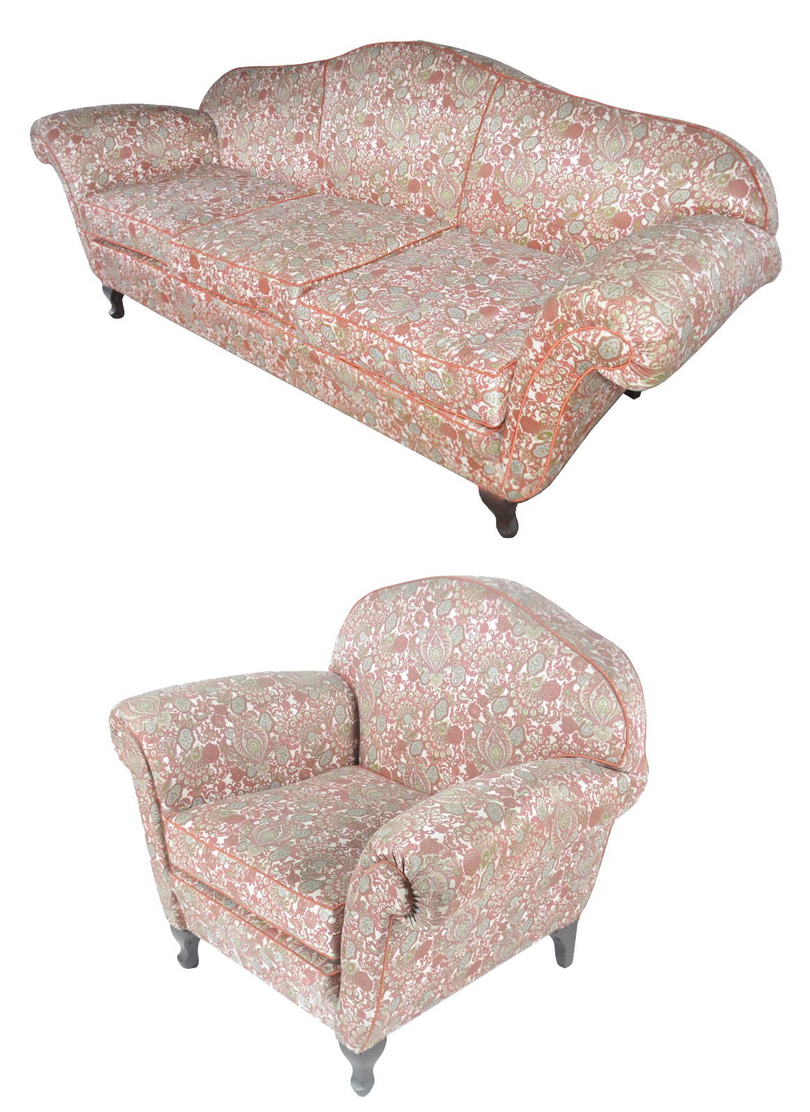 Conjunto de poltrona e sofá para 3 lugares estofados. - foto 1 de 4