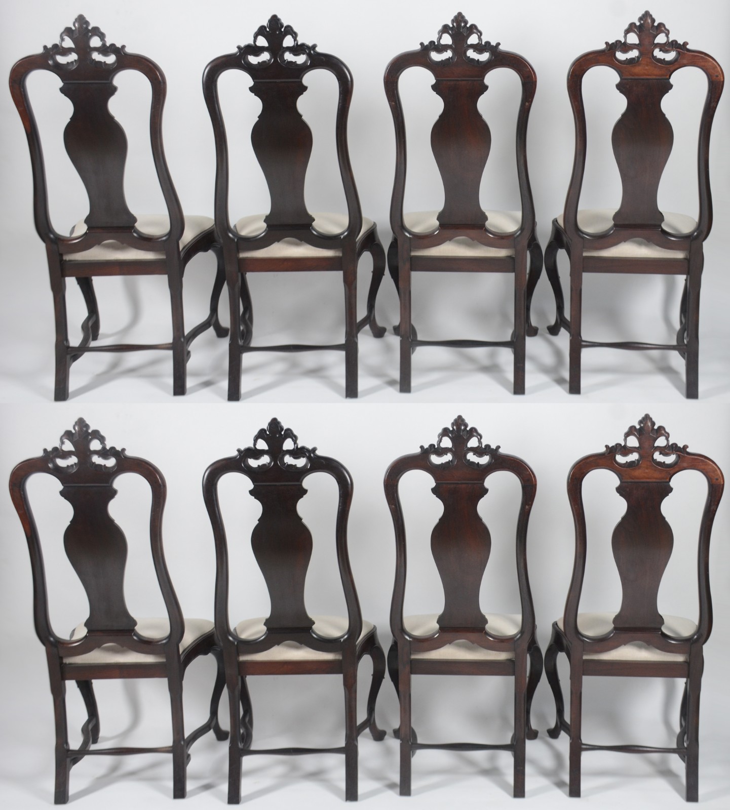 Conjunto com 8 cadeiras de madeira nobre para sala de jantar, estilo... - foto 5 de 5